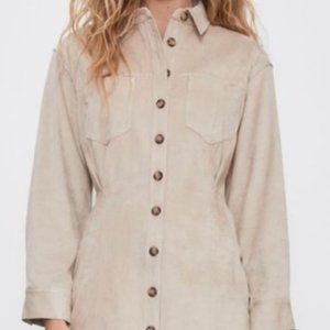 Zara Faux Suede Dress Stone